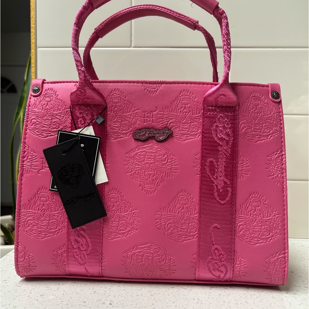 Ed Hardy Pink Embossed Bag